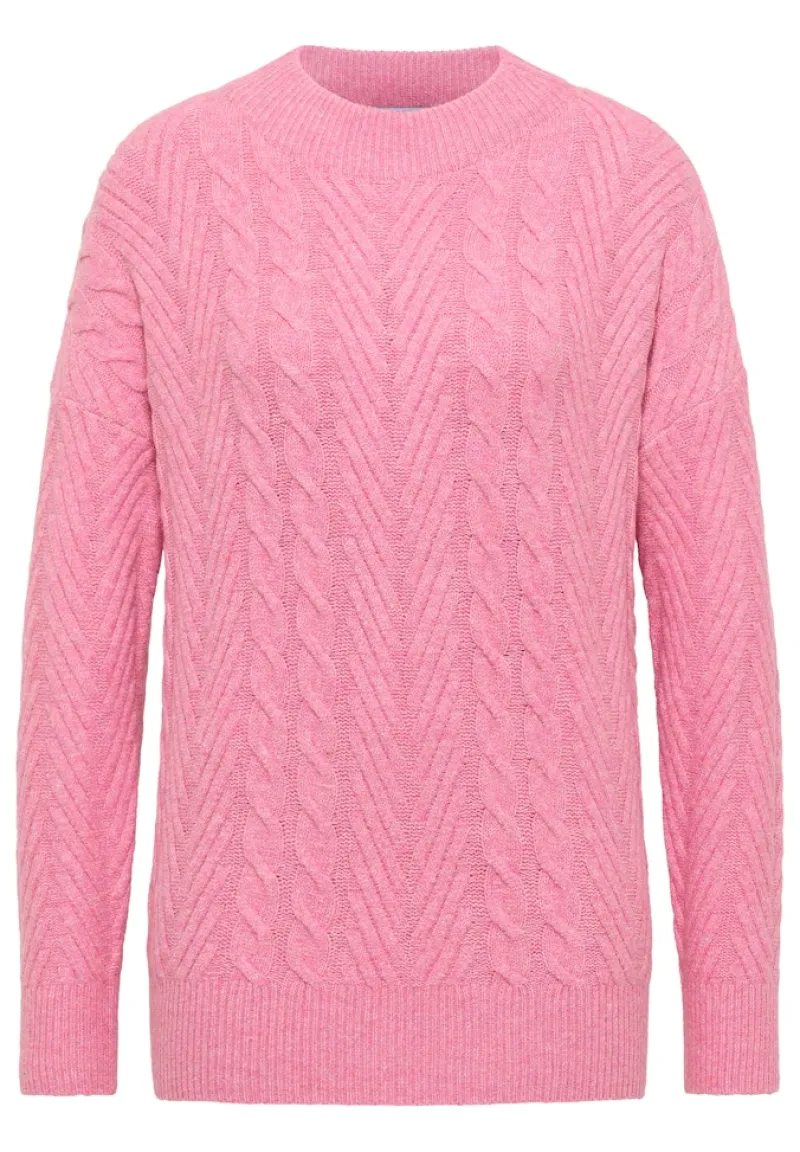 Cecil Pullover & Sweatshirts*Pullover mit Zopfmuster dark blossom melange