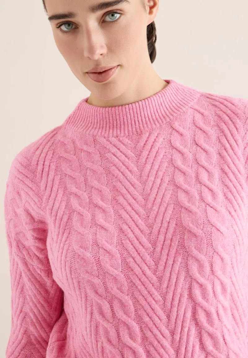 Cecil Pullover & Sweatshirts*Pullover mit Zopfmuster dark blossom melange