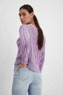 Monari Pullover & Sweatshirts*Pullover mit Zopfmuster lavender rose