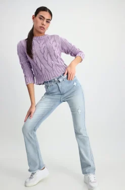 Monari Pullover & Sweatshirts*Pullover mit Zopfmuster lavender rose