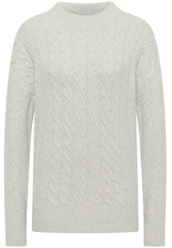 Cecil Pullover & Sweatshirts*Pullover mit Zopfmuster metal grey melange