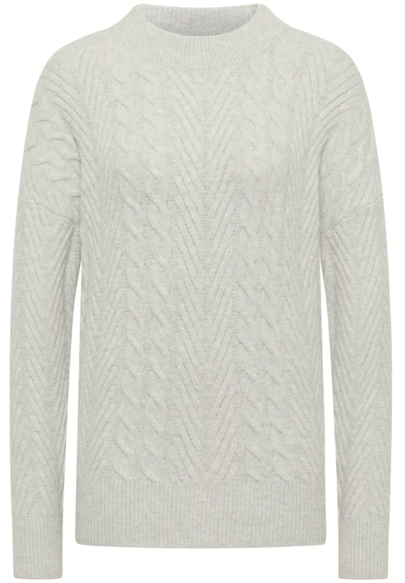 Cecil Pullover & Sweatshirts*Pullover mit Zopfmuster metal grey melange