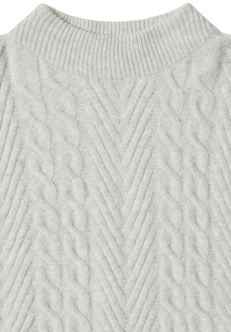 Cecil Pullover & Sweatshirts*Pullover mit Zopfmuster metal grey melange