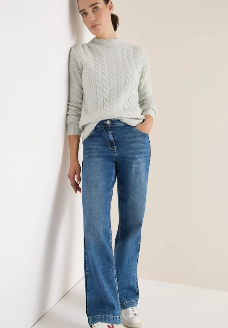 Cecil Pullover & Sweatshirts*Pullover mit Zopfmuster metal grey melange