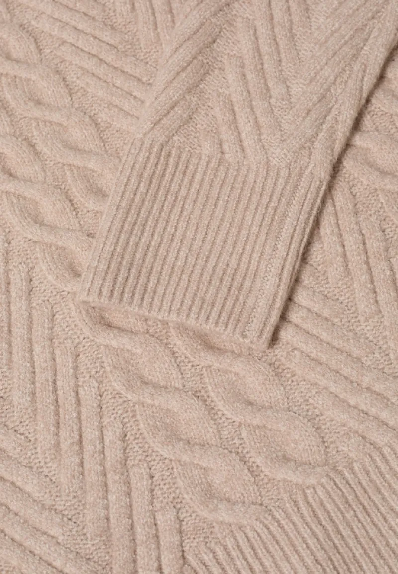 Cecil Pullover & Sweatshirts*Pullover mit Zopfmuster sandalwood beige melange