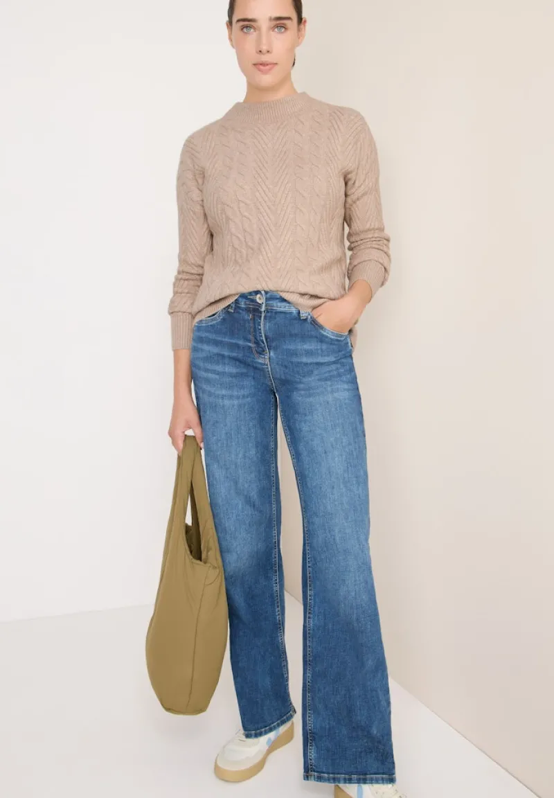 Cecil Pullover & Sweatshirts*Pullover mit Zopfmuster sandalwood beige melange