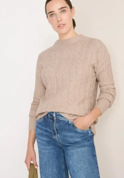 Cecil Pullover & Sweatshirts*Pullover mit Zopfmuster sandalwood beige melange