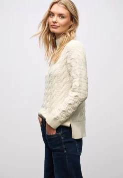 Street One Pullover & Sweatshirts*Pullover mit Zopfmuster soft beige