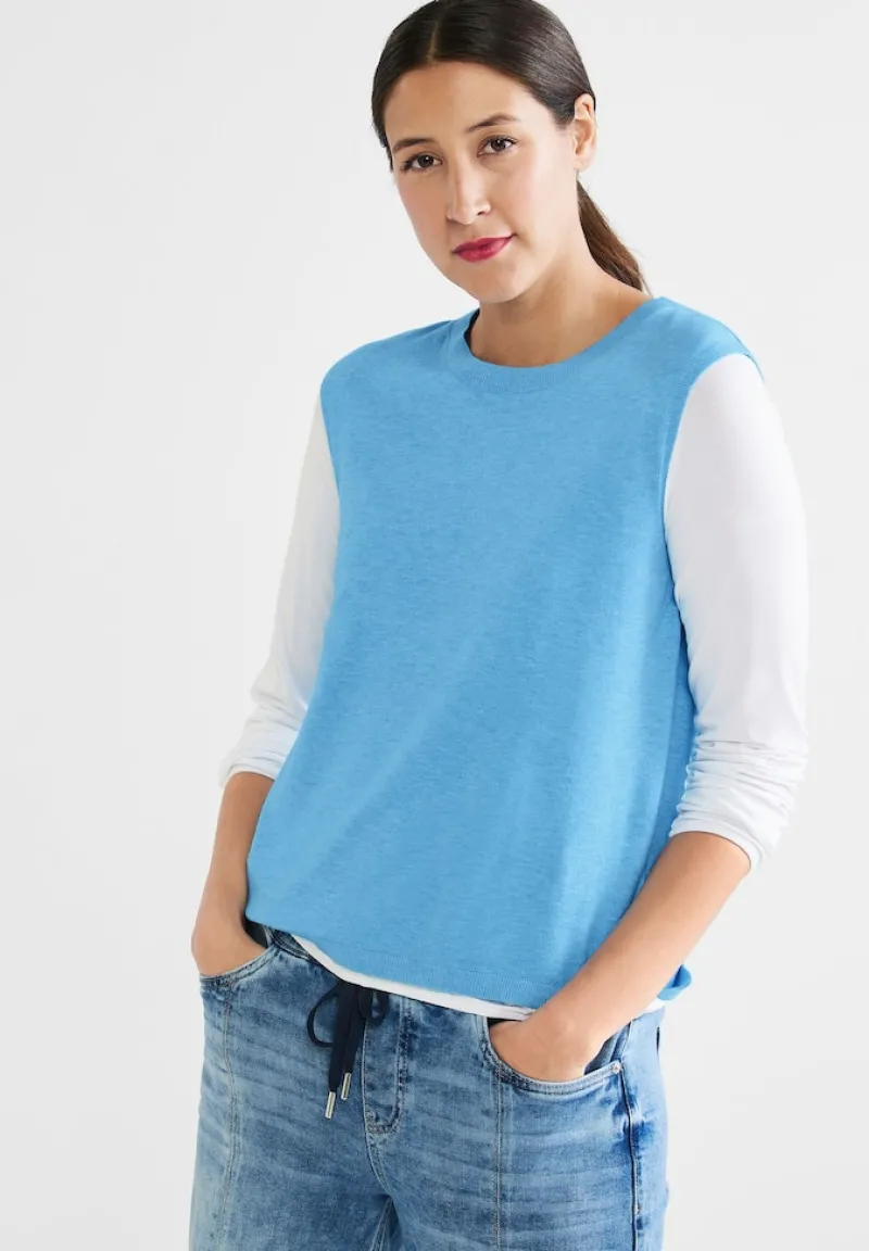 Street One Pullover & Sweatshirts*Pullunder in Unifarbe splash blue melange