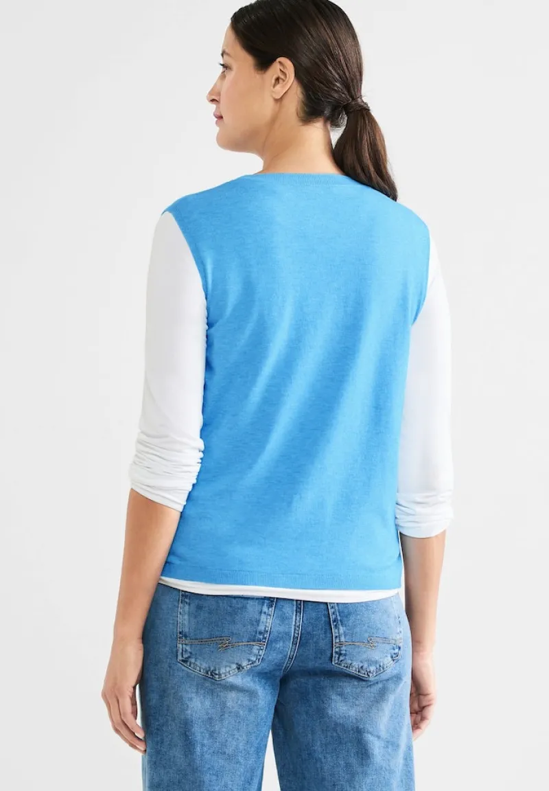 Street One Pullover & Sweatshirts*Pullunder in Unifarbe splash blue melange