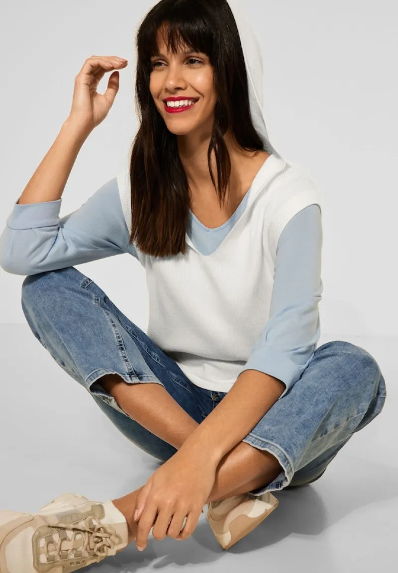 Street One Pullover & Sweatshirts*Pullunder mit Kapuze off white