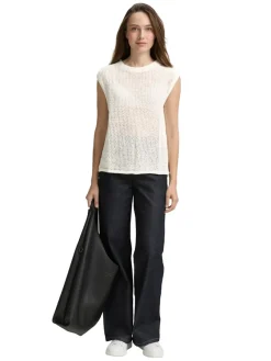 Tom Tailor Shirts*Pullunder mit Lochmuster whisper white