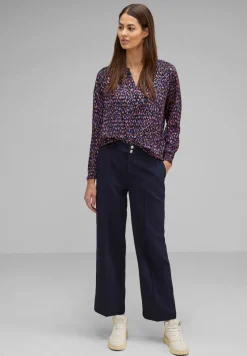 Street One Blusen*Raglan Bluse mit Muster atlantic blue
