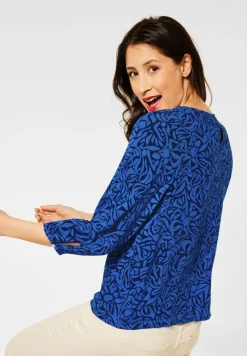 Street One Blusen*Raglan Bluse mit Print eclipse blue