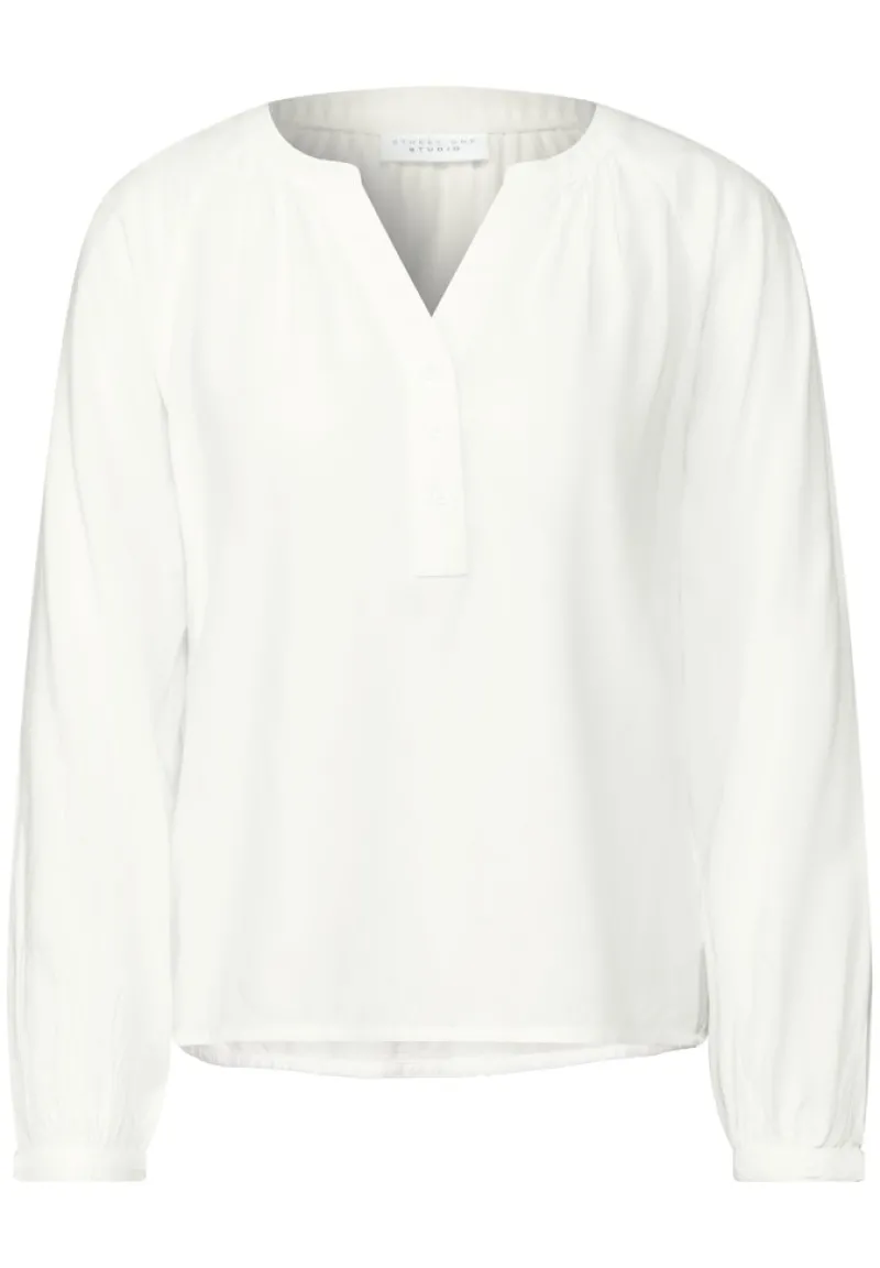 STREET ONE STUDIO Blusen*Raglan-Bluse in Unifarbe off white