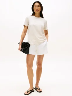 Tommy Hilfiger Shirts*REG CORP LOGO C-NK SS heather oatmilk