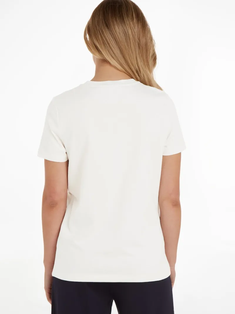 Tommy Hilfiger Shirts*REG HILFIGER VARSITY EMB C-NK SS weathered white