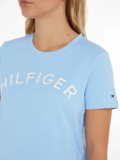 Tommy Hilfiger Shirts*REG HILFIGER VARSITY EMB C-NK SS vessel blue