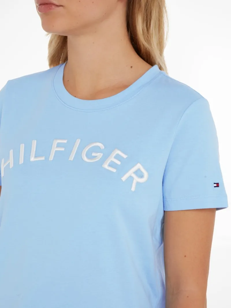 Tommy Hilfiger Shirts*REG HILFIGER VARSITY EMB C-NK SS vessel blue