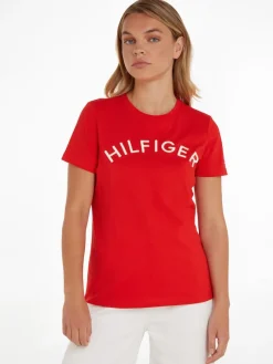 Tommy Hilfiger Shirts*REG HILFIGER VARSITY EMB C-NK SS fireworks