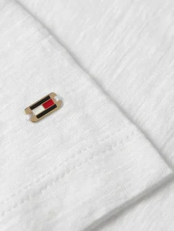 Tommy Hilfiger Shirts*REG LYCL/LINEN V-NK SS ecru