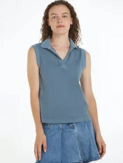 Tommy Hilfiger Shirts*REG MUTED GMD SLEEVELESS POLO blue coal