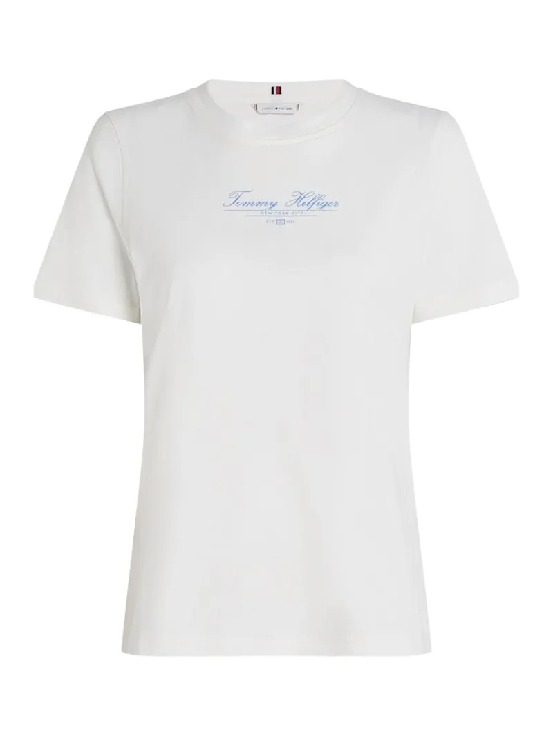 Tommy Hilfiger Shirts*REG SCRIPT C-NK TEE SS ecru