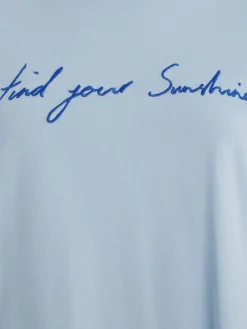 Tommy Hilfiger Shirts*REG SUNSHINE SLOGAN C-NK TEE SS breezy blue