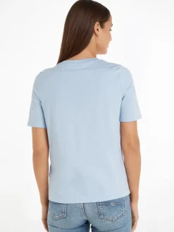 Tommy Hilfiger Shirts*REG SUNSHINE SLOGAN C-NK TEE SS breezy blue