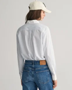Gant Blusen*Regular Fit Bluse mit Kontrastkragen und Streifen Clear Sky