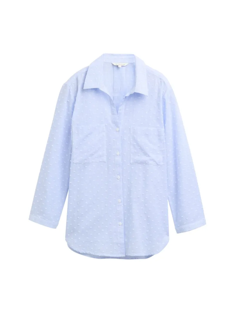 Tom Tailor Blusen*Regular Fit Bluse mit Streifenmuster blue white dobby stripe