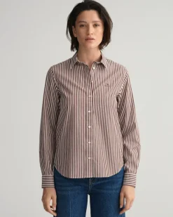 Gant Blusen*Regular Fit Broadcloth Bluse mit Streifen cocoa bean