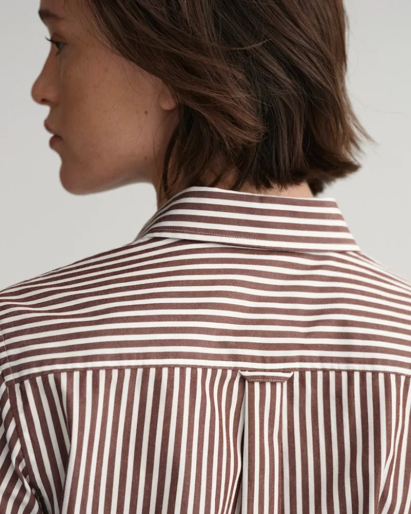 Gant Blusen*Regular Fit Broadcloth Bluse mit Streifen cocoa bean