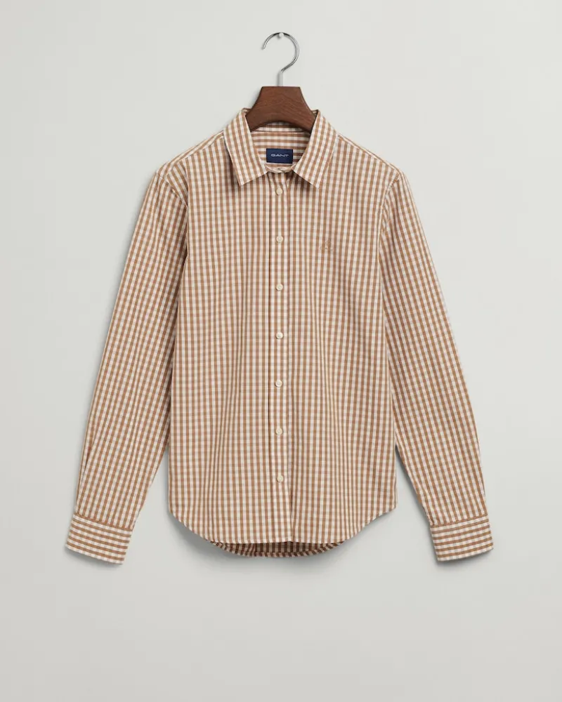 Gant Blusen*Regular Fit Broadcloth Bluse mit Vichy-Karo warm khaki