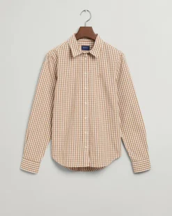 Gant Blusen*Regular Fit Broadcloth Bluse mit Vichy-Karo warm khaki