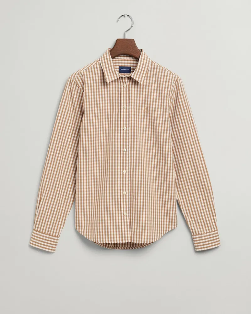 Gant Blusen*Regular Fit Broadcloth Bluse mit Vichy-Karo warm khaki