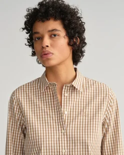 Gant Blusen*Regular Fit Broadcloth Bluse mit Vichy-Karo warm khaki
