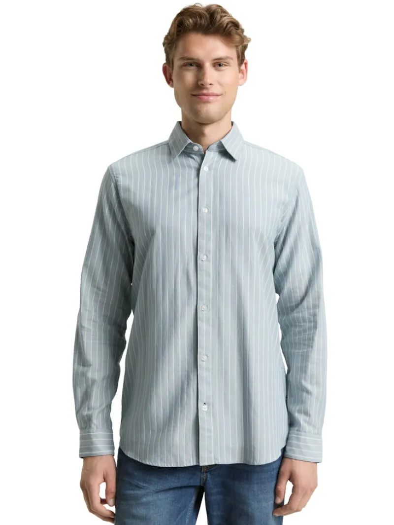 Tom Tailor Hemden|Big Boys*Regular Fit Flanell-Hemd mit Muster light blue fine stripe