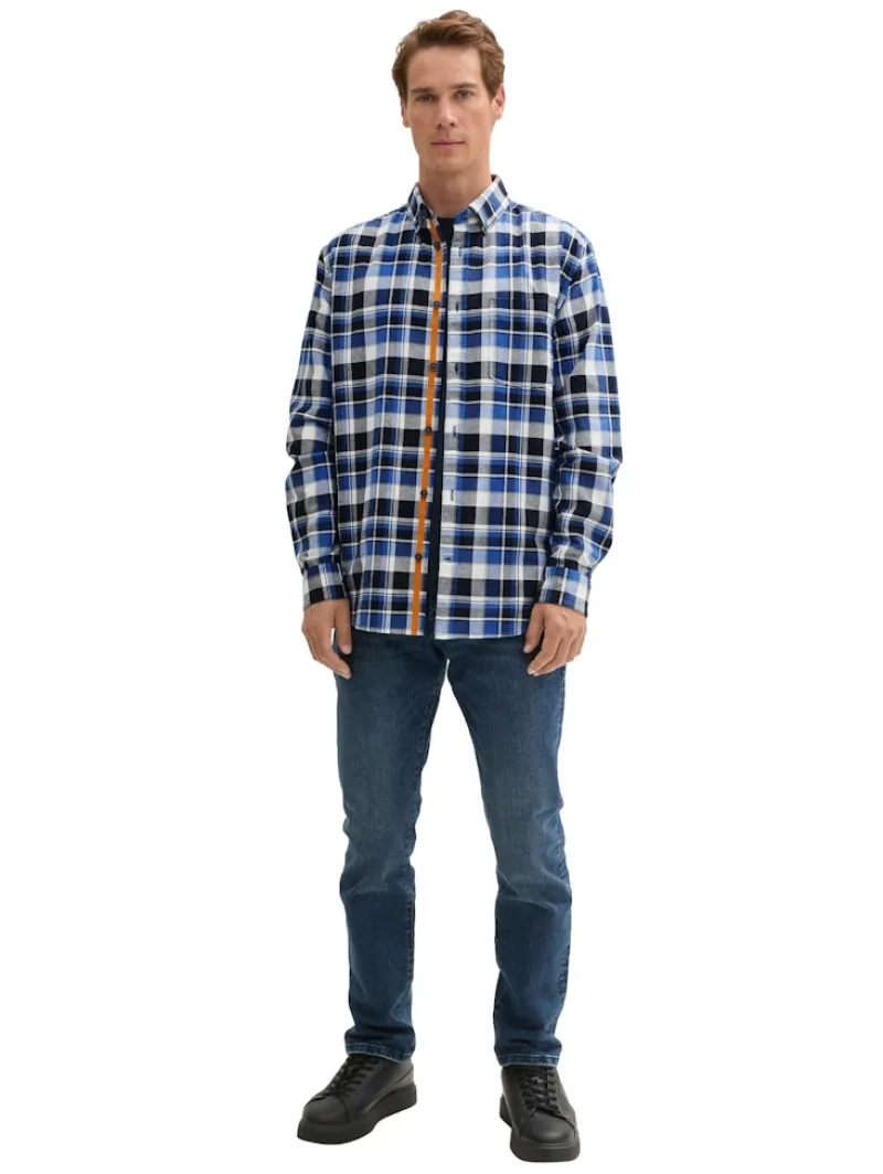 Tom Tailor Hemden|Big Boys*Regular Fit Hemd im Karomuster blue white check