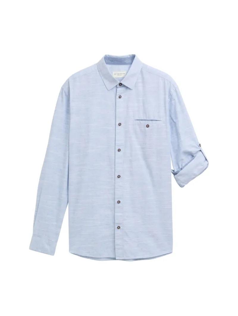 Tom Tailor Hemden|Big Boys*Regular Fit Hemd mit Turn-up-Funktion navy white fil a fil dobby