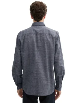 Tom Tailor Hemden|Big Boys*Regular Fit Hemd mit Turn-up-Funktion navy white fil a fil dobby