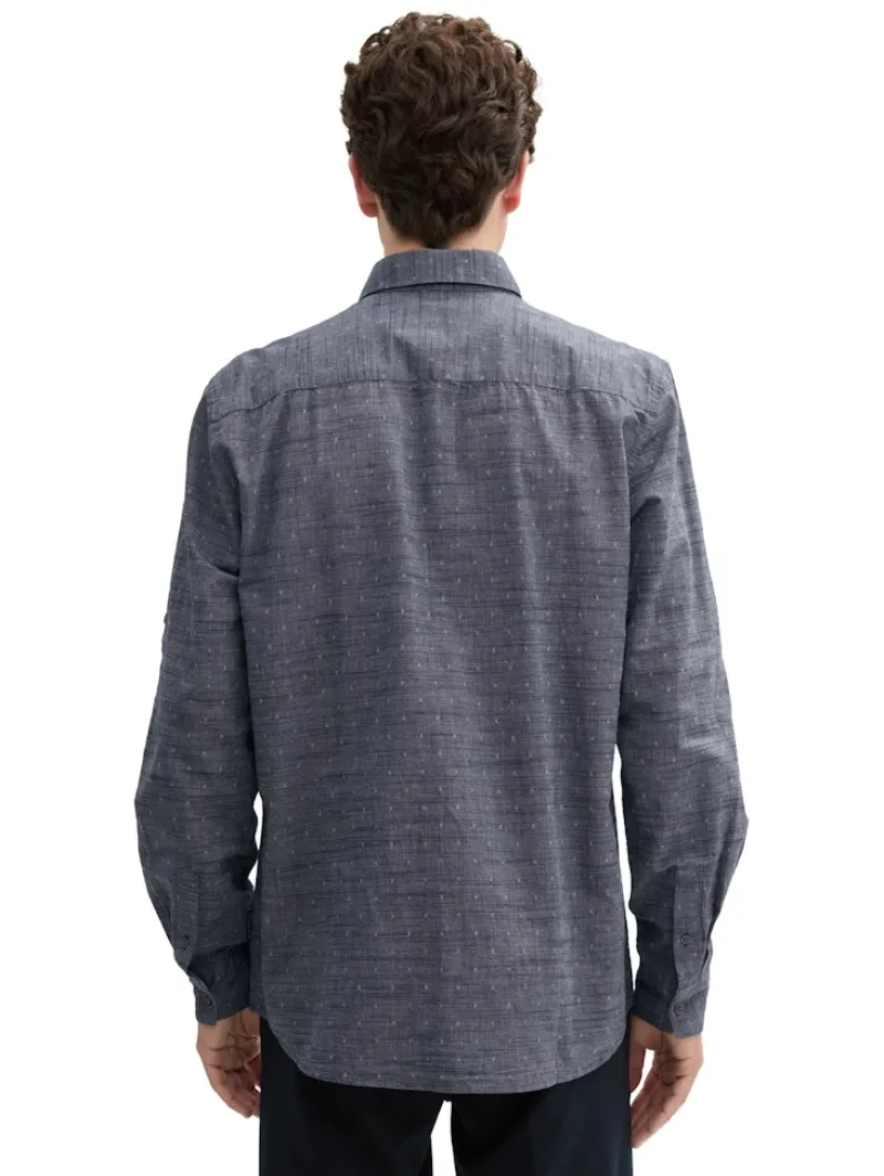 Tom Tailor Hemden|Big Boys*Regular Fit Hemd mit Turn-up-Funktion navy white fil a fil dobby