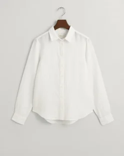 Gant Blusen*Regular Fit Leinen Chambray Bluse white