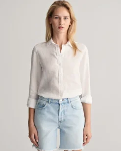 Gant Blusen*Regular Fit Leinen Chambray Bluse white