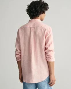 Gant Hemden|Big Boys*Regular Fit Leinen Hemd mit Streifen peachy pink