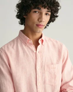 Gant Hemden|Big Boys*Regular Fit Leinen Hemd mit Streifen peachy pink