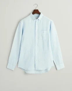 Gant Hemden|Big Boys*Regular Fit Leinen Hemd mit Streifen capri blue