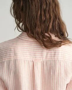Gant Blusen*Regular Fit Leinenhemd mit Streifen peachy pink