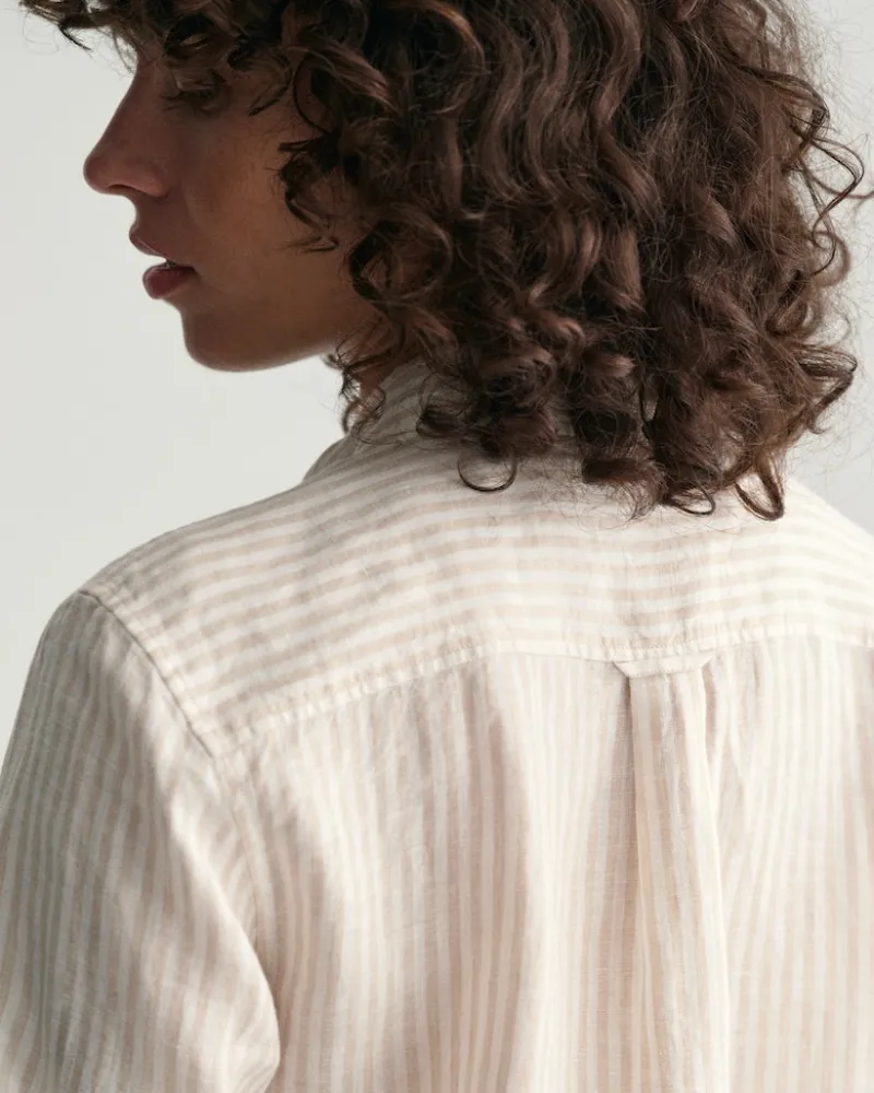 Gant Blusen*Regular Fit Leinenhemd mit Streifen dry sand