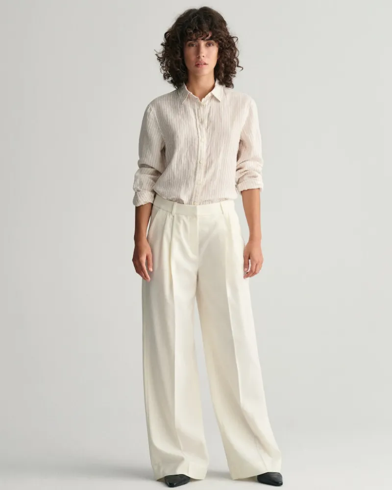 Gant Blusen*Regular Fit Leinenhemd mit Streifen dry sand